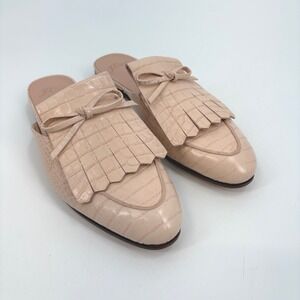 J.Crew Pink Kiltie‎ Academy Penny Loafer Mule Pointed Toe Size 8